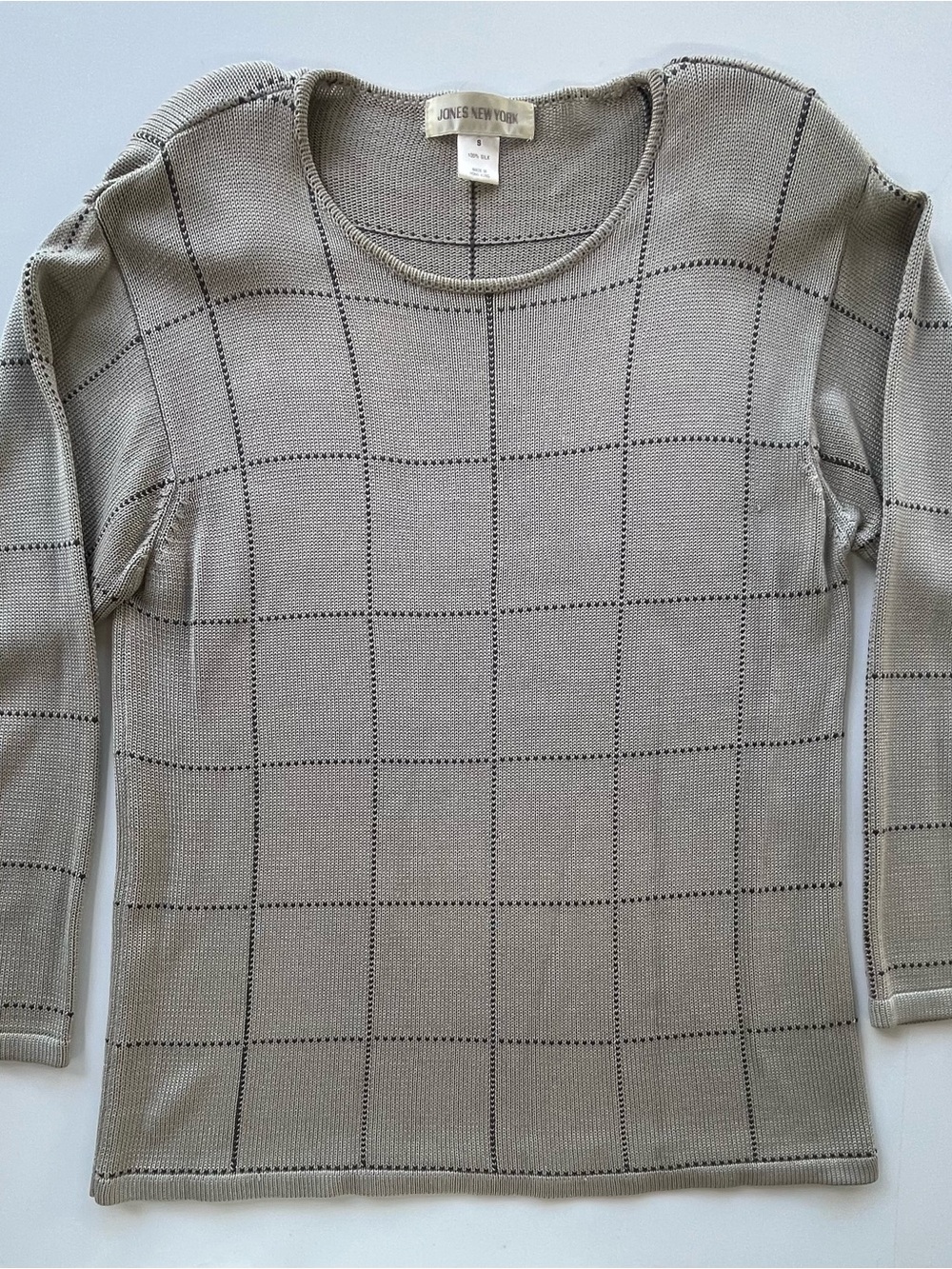 Jones New York 100% silk knit tunic women’s small